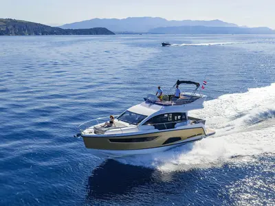 Tireless Too, a Sealine F430 motor yacht at Grad Kaštela, Croatia
