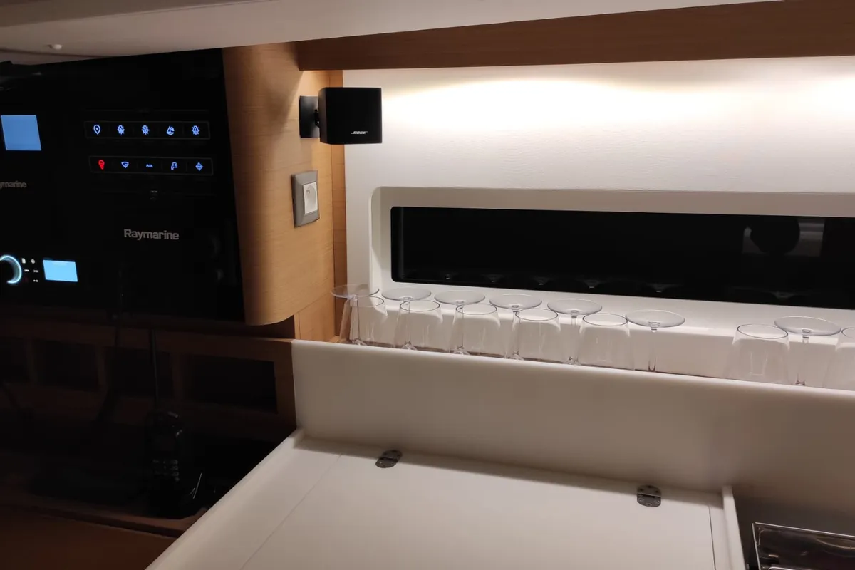 Koala II, a Jeanneau Sun Odyssey 440 sailboat at Sant Antoni de Portmany, Spain