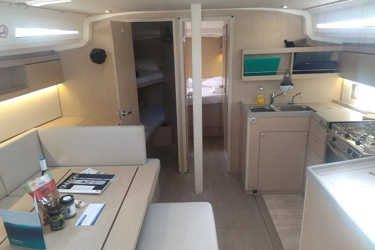 Galley of Magnum, a Beneteau Oceanis 40.1 sailboat at Athens, Greece