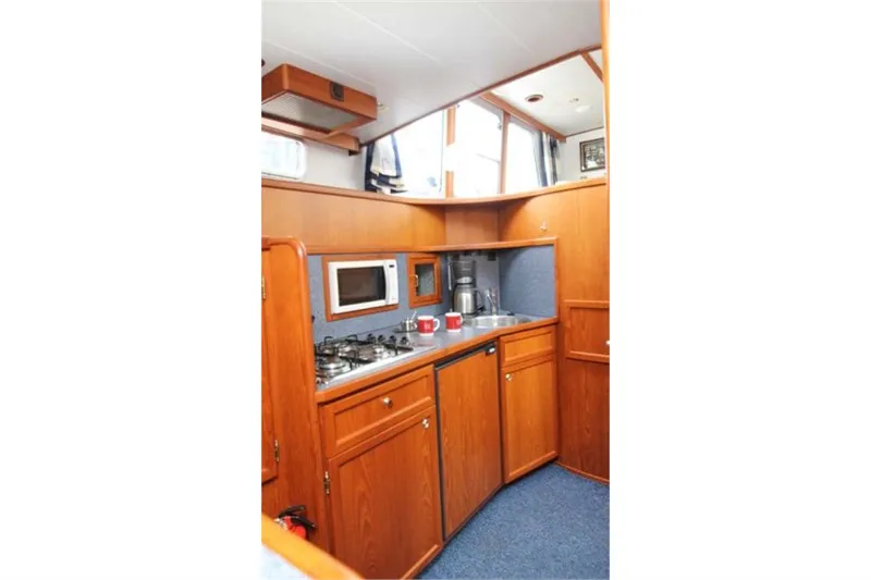 Galley of Nicole, a De Drait Kotterjacht 10.7 GL motorboat at Woudsend, Netherlands