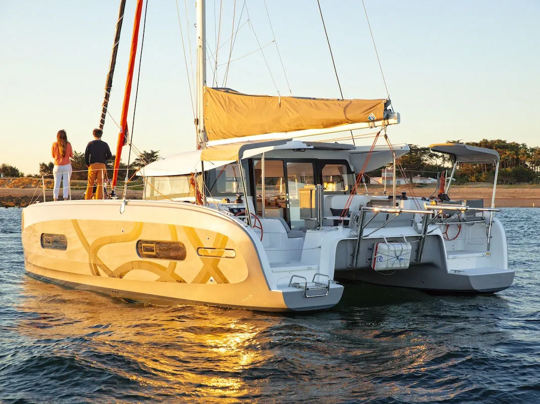Exterior view of Zenith, a Excess 11 catamaran at Municipal Unit of Lefkada, Greece