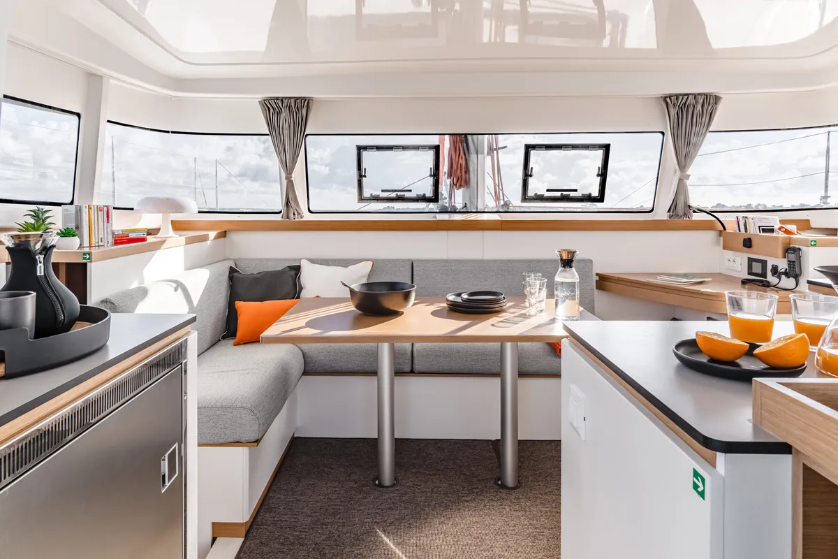 Salon of Zenith, a Excess 11 catamaran at Municipal Unit of Lefkada, Greece