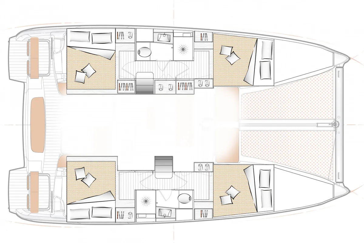 Floor plan of Zenith, a Excess 11 catamaran at Municipal Unit of Lefkada, Greece