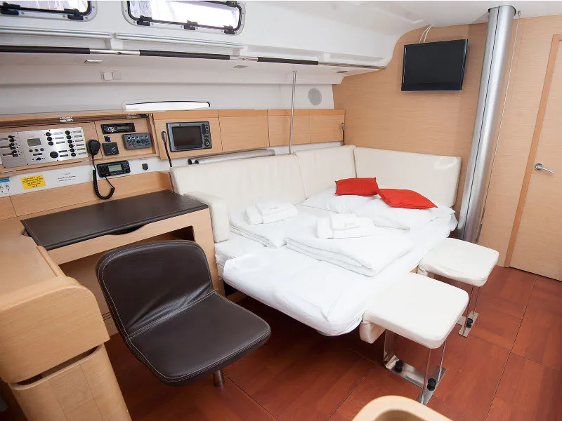 Salon of ARIADNE, a Beneteau First 45 sailboat at Grad Kaštela, Croatia