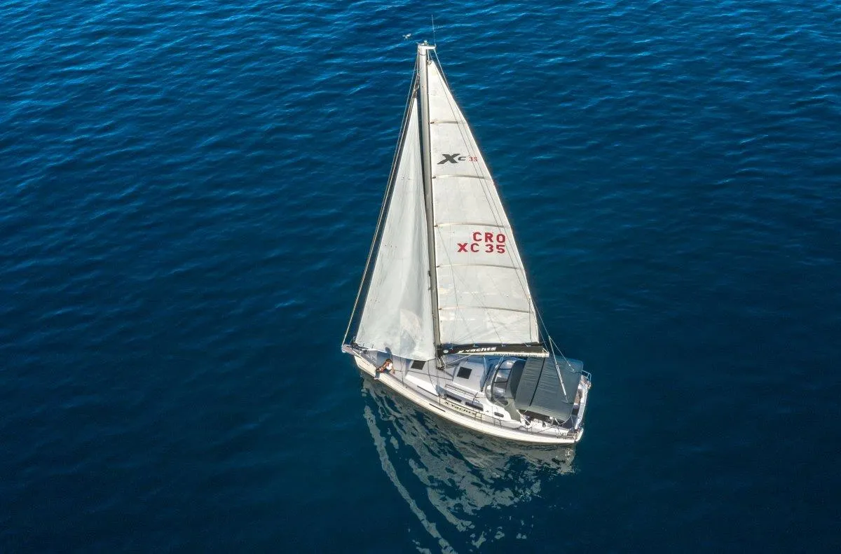 Exterior view of Lady X, a X-Yachts Xc 35 sailboat at Općina Rogoznica, Croatia