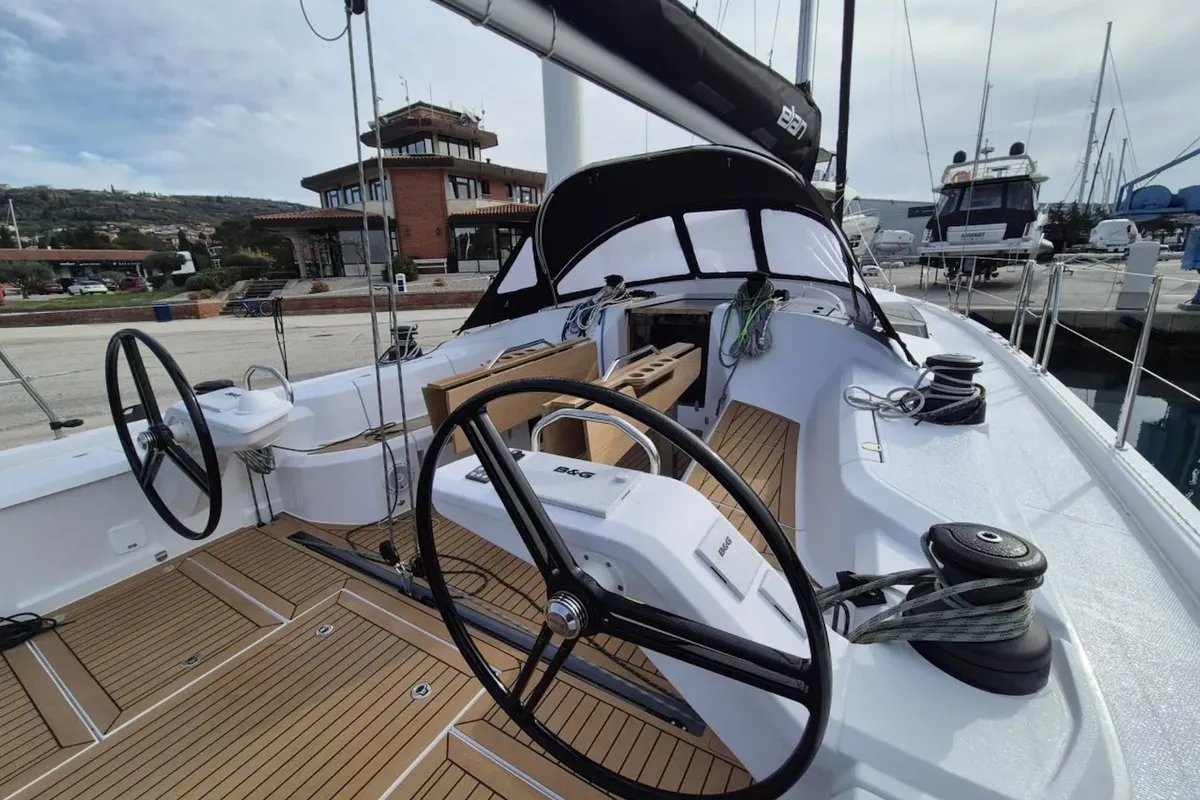 Sailing Grace, a Elan E6 sailboat at Grad Biograd na Moru, Croatia