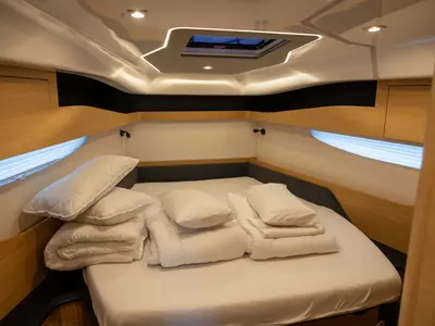 Cabin on Sailing Grace, a Elan E6 sailboat at Biograd na Moru, Croatia