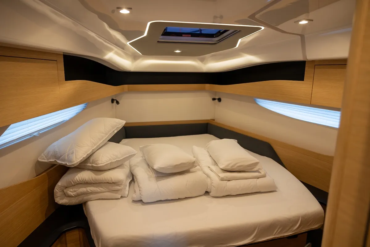 Cabin on Sailing Grace, a Elan E6 sailboat at Biograd na Moru, Croatia