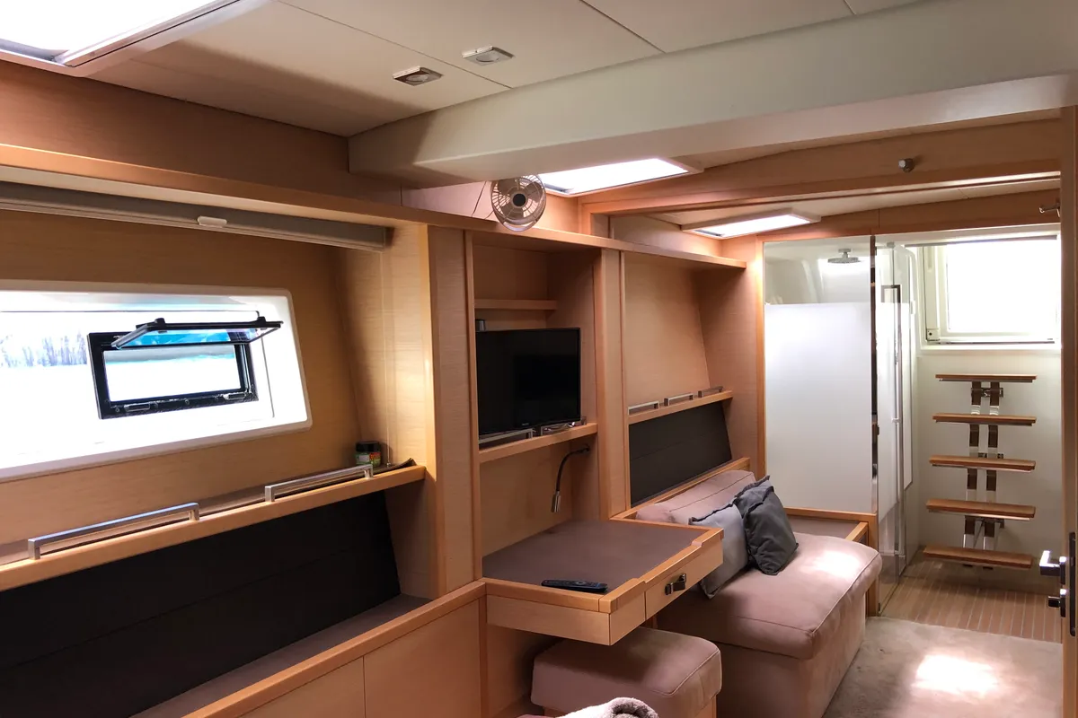 Cabin on ZS, a Lagoon 620 catamaran at Ibiza, Spain