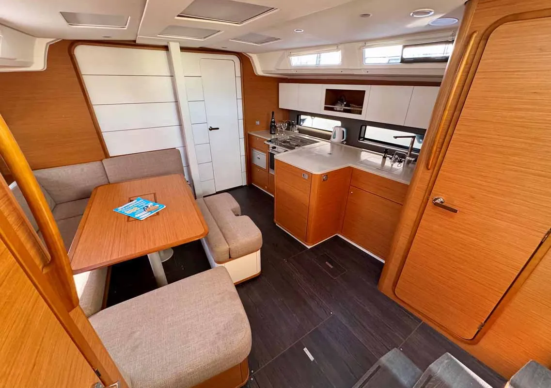 Salon of Leni, a Dufour 41 Performance sailboat at Grad Biograd na Moru, Croatia