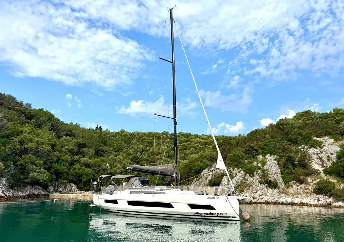 Exterior view of Leni, a Dufour 41 Performance sailboat at Grad Biograd na Moru, Croatia