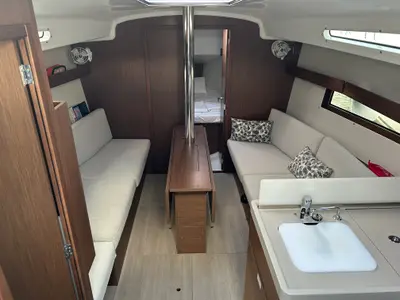 Salon of Sail Altair, a Beneteau Oceanis 34.1 sailboat at Marmaris, Turkey