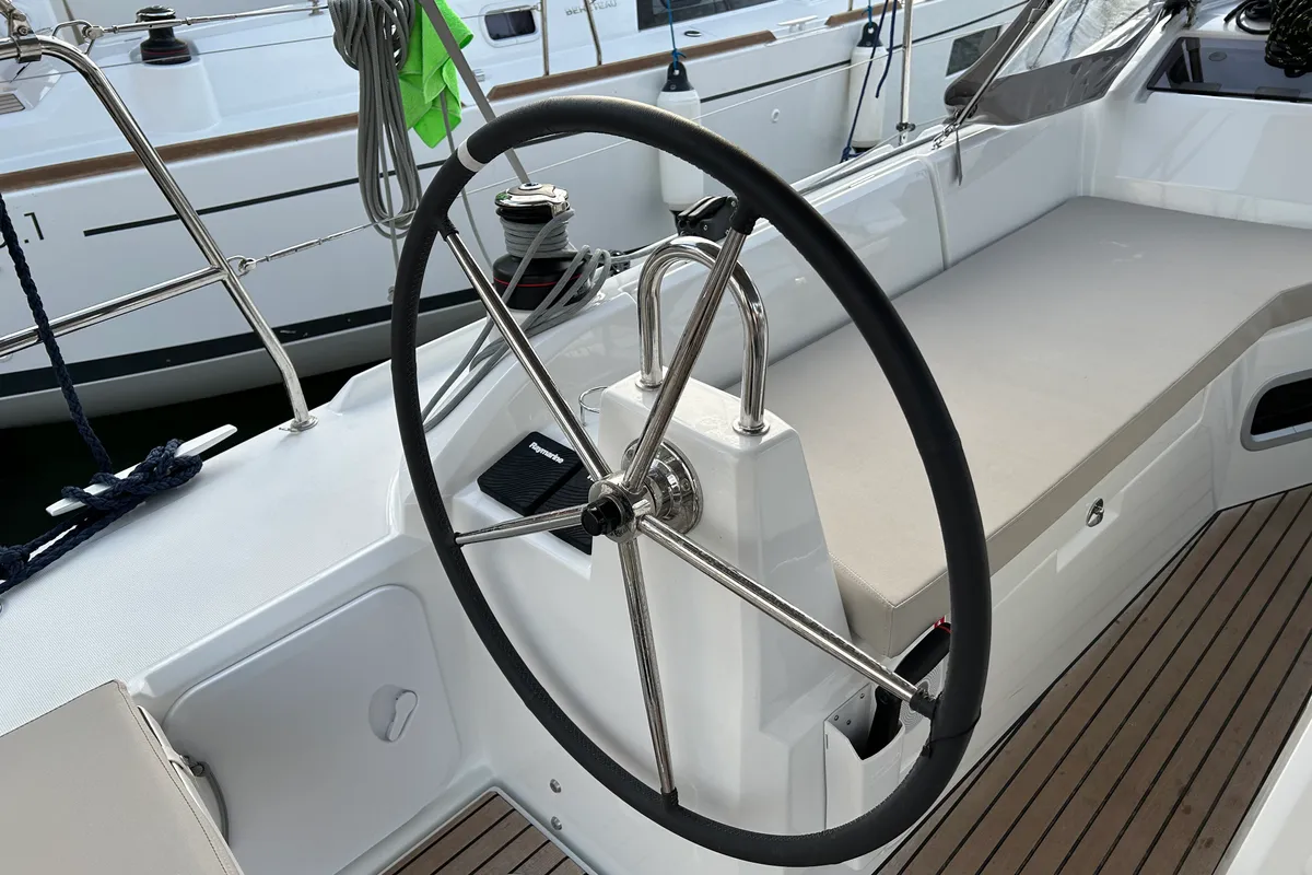 Cockpit of Sail Altair, a Beneteau Oceanis 34.1 sailboat at Marmaris, Turkey