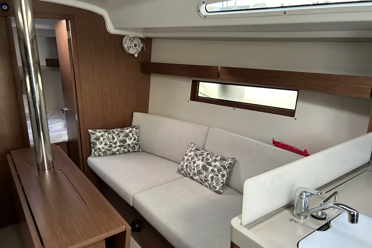 Salon of Sail Altair, a Beneteau Oceanis 34.1 sailboat at Marmaris, Turkey