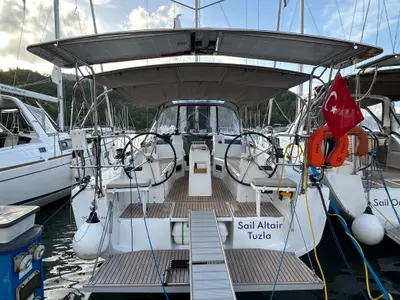 Cockpit of Sail Altair, a Beneteau Oceanis 34.1 sailboat at Marmaris, Turkey