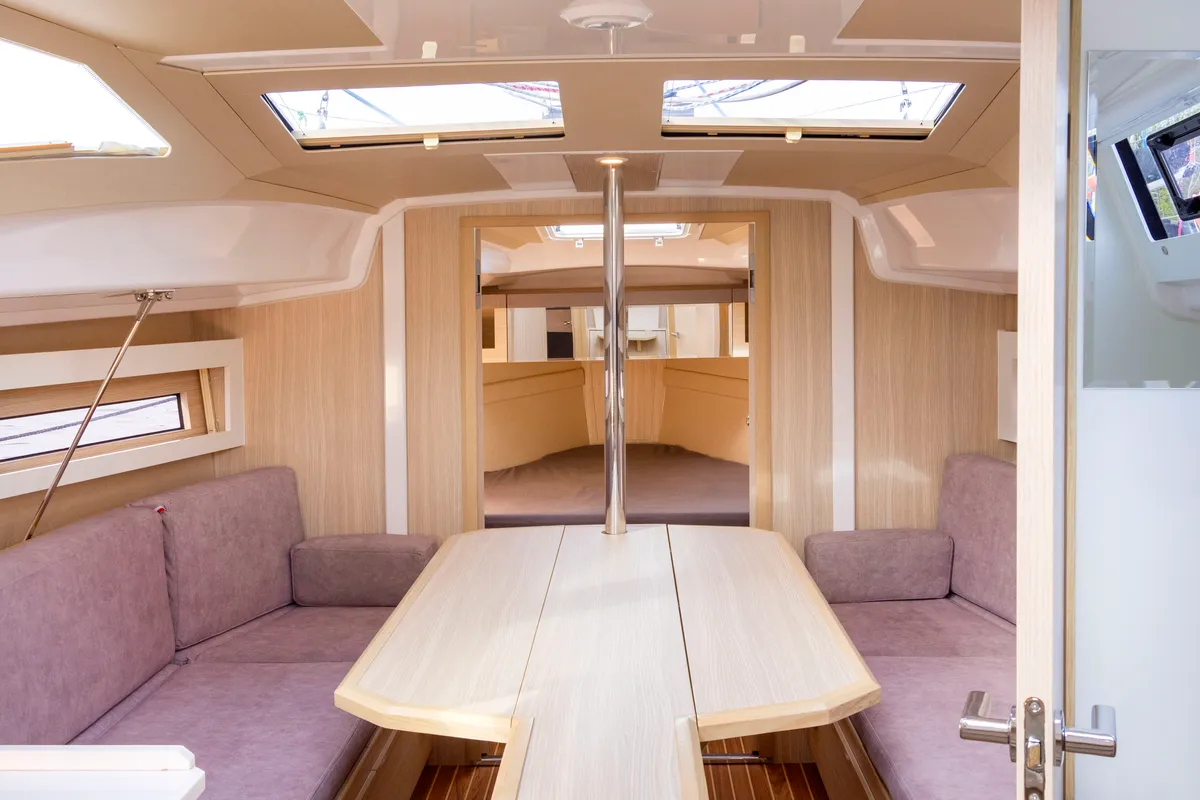 Salon of Wyspa Pajecza, a Northman Maxus 34 sailboat at Sztynort, Poland