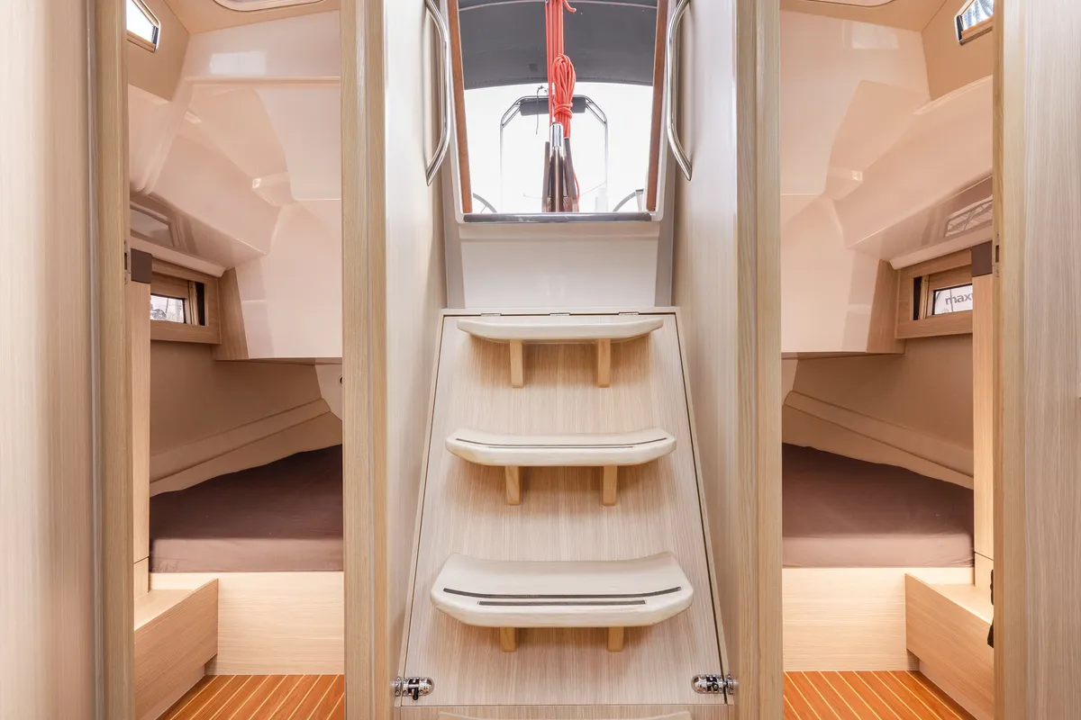 Salon of Wyspa Pajecza, a Northman Maxus 34 sailboat at Sztynort, Poland