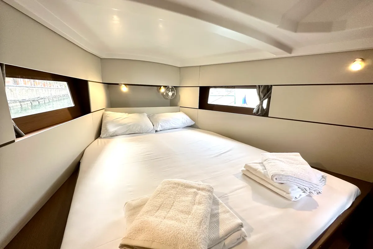 Cabin on Sail Bellatrix, a Beneteau Oceanis 38.1 sailboat at Fethiye, Turkey