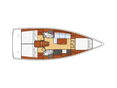 Sail Bellatrix, a Beneteau Oceanis 38.1 sailboat at Fethiye, Turkey