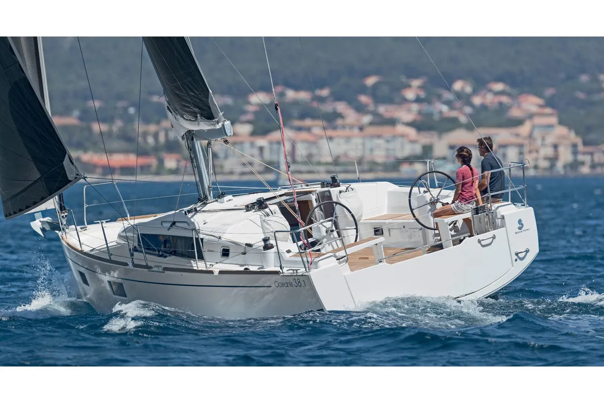 Sail Bellatrix, a Beneteau Oceanis 38.1 sailboat at Fethiye, Turkey