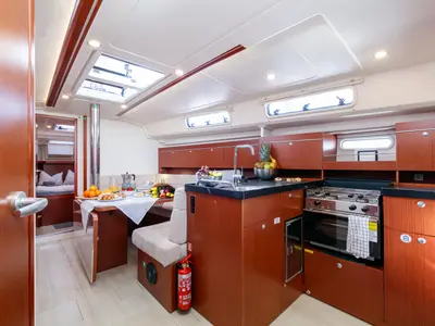 Cabin on Kraken, a Hanse 415 sailboat at Baiona, Spain
