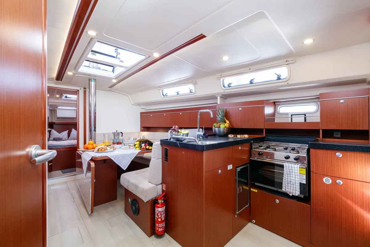 Cabin on Kraken, a Hanse 415 sailboat at Baiona, Spain