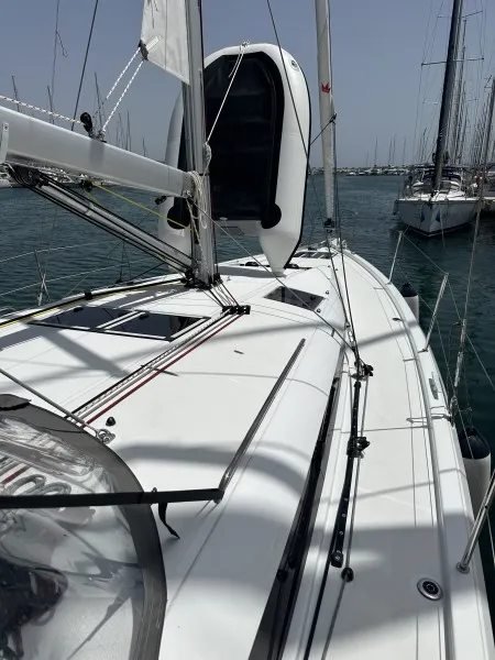 Deck of Taurus, a Jeanneau Sun Odyssey 440 sailboat at Općina Sukošan, Croatia