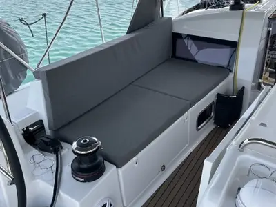 Deck of Taurus, a Jeanneau Sun Odyssey 440 sailboat at Općina Sukošan, Croatia