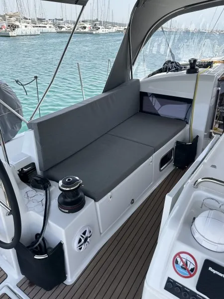 Deck of Taurus, a Jeanneau Sun Odyssey 440 sailboat at Općina Sukošan, Croatia