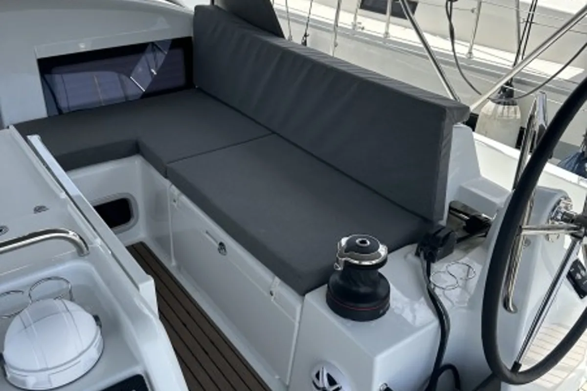 Deck of Taurus, a Jeanneau Sun Odyssey 440 sailboat at Općina Sukošan, Croatia