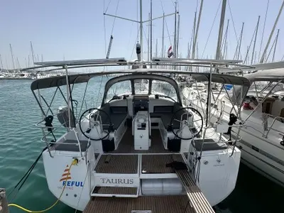 Cockpit of Taurus, a Jeanneau Sun Odyssey 440 sailboat at Općina Sukošan, Croatia