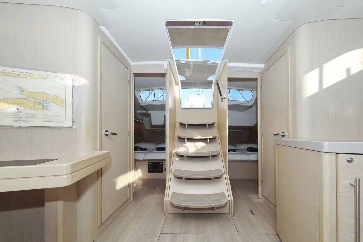 Salon of Auf Kurs, a Beneteau Oceanis 46.1 sailboat at Grad Trogir, Croatia