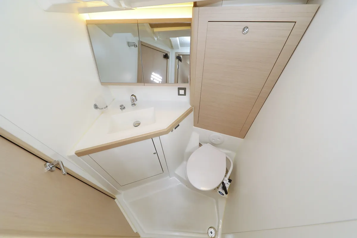 Head on Auf Kurs, a Beneteau Oceanis 46.1 sailboat at Grad Trogir, Croatia