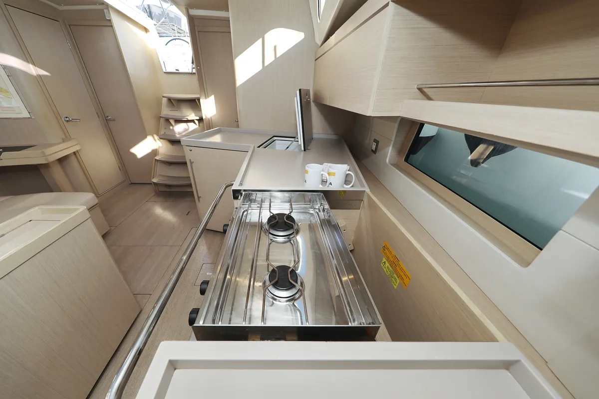 Galley of Auf Kurs, a Beneteau Oceanis 46.1 sailboat at Grad Trogir, Croatia