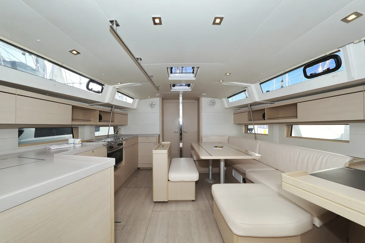 Salon of Auf Kurs, a Beneteau Oceanis 46.1 sailboat at Grad Trogir, Croatia
