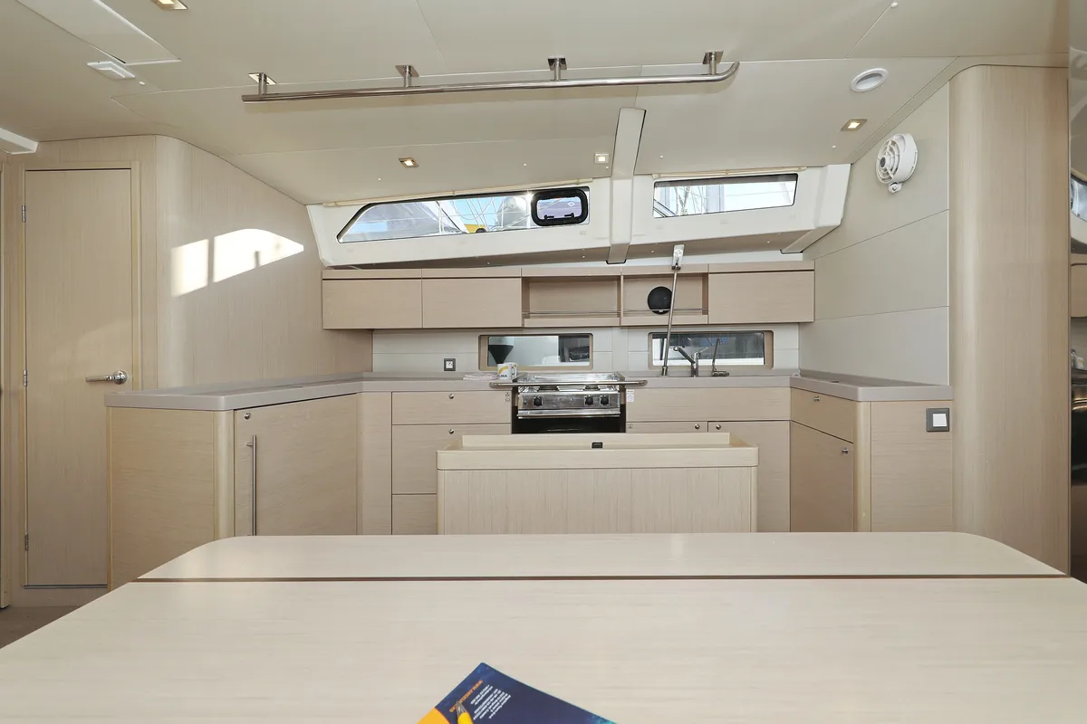 Galley of Auf Kurs, a Beneteau Oceanis 46.1 sailboat at Grad Trogir, Croatia