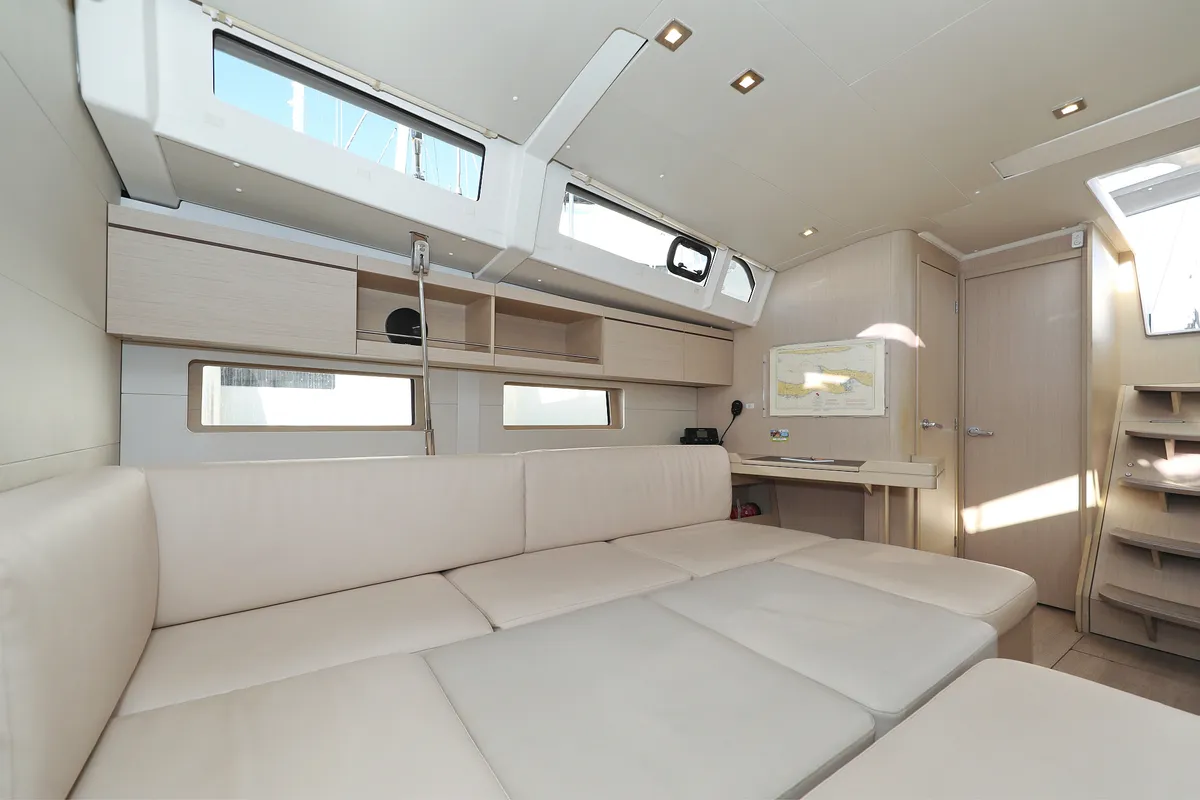 Salon of Auf Kurs, a Beneteau Oceanis 46.1 sailboat at Grad Trogir, Croatia
