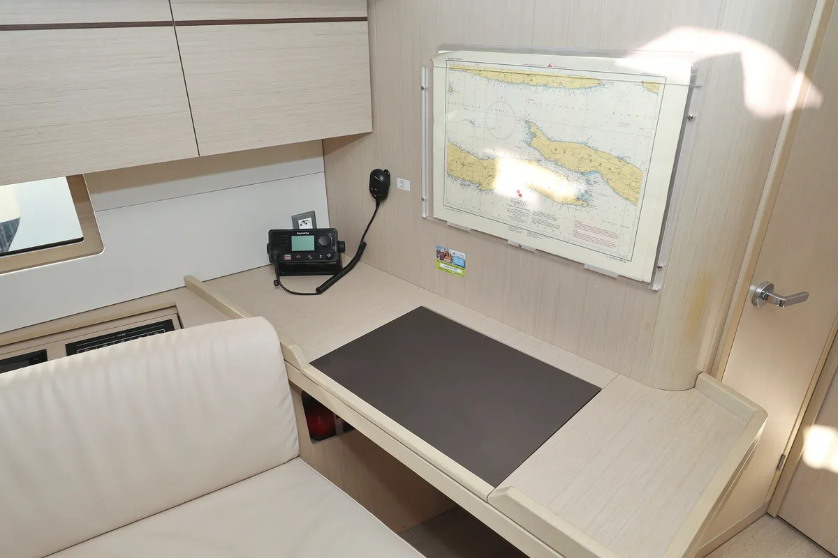 Salon of Auf Kurs, a Beneteau Oceanis 46.1 sailboat at Grad Trogir, Croatia