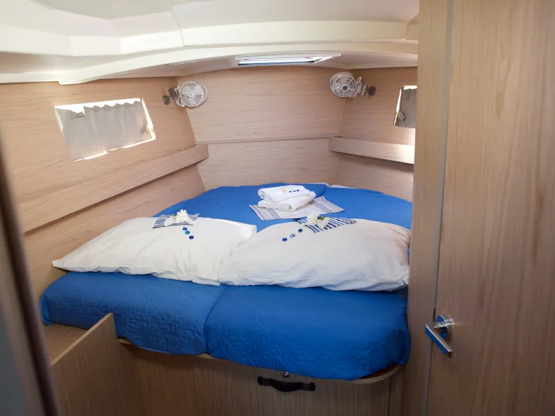Cockpit of Felice, a Beneteau Oceanis 41.1 sailboat at Athens, Greece