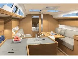 Galley of Estelle, a Dufour 360 Grand Large sailboat at Fisksätra, Sweden