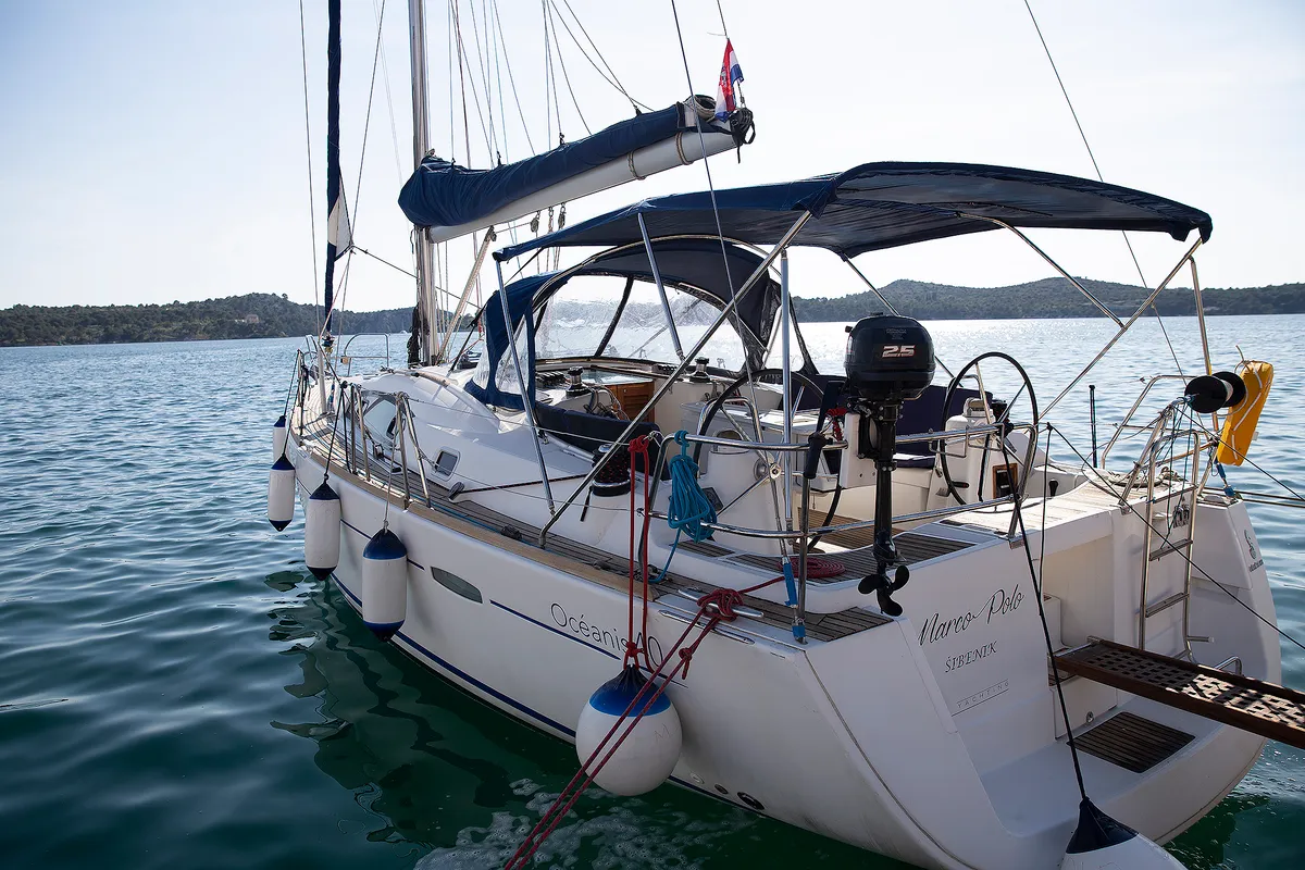 Marco Polo, a Beneteau Oceanis 40 sailboat at Skradin, Croatia