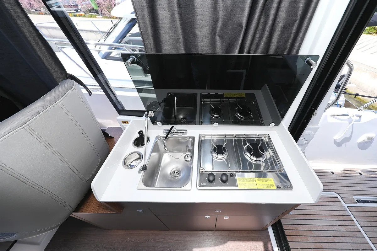 Galley of Lolo, a Beneteau Antares 9 OB motorboat at Pirovac, Croatia