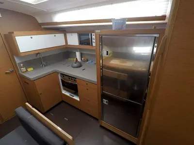 Galley of Ljubov, a Dufour 470 sailboat at Grad Šibenik, Croatia