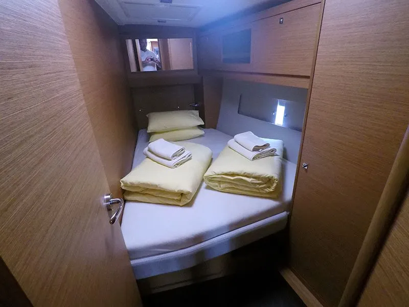 Cabin on Ljubov, a Dufour 470 sailboat at Grad Šibenik, Croatia