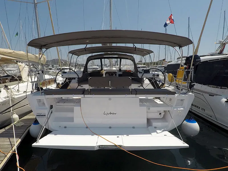 Ljubov, a Dufour 470 sailboat at Grad Šibenik, Croatia