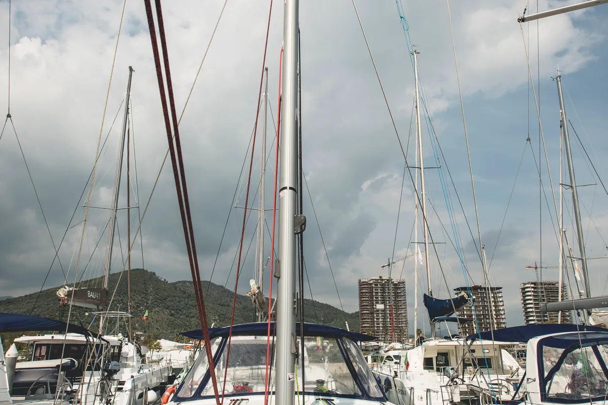 Ayther, a Beneteau Oceanis 45 sailboat at Salerno, Italy