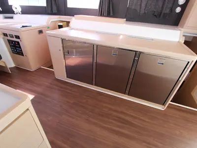 Galley of Stella, a Dufour Catamaran 48 catamaran at Olbia, Italy