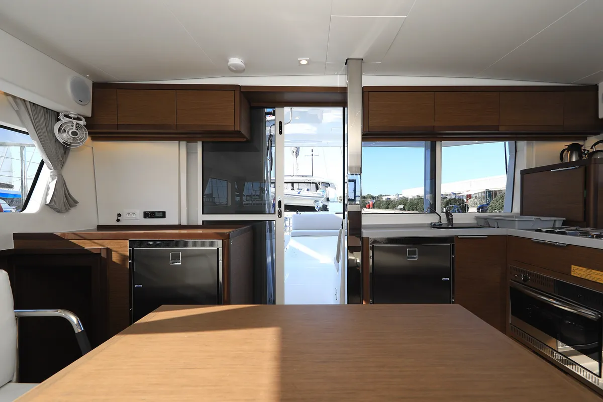 Galley of Gimme Kiss, a Lagoon 40 catamaran at Općina Sukošan, Croatia