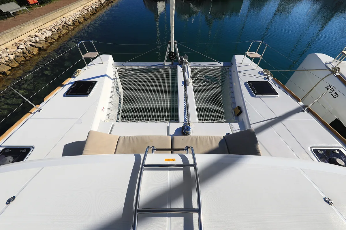 Deck of Gimme Kiss, a Lagoon 40 catamaran at Općina Sukošan, Croatia