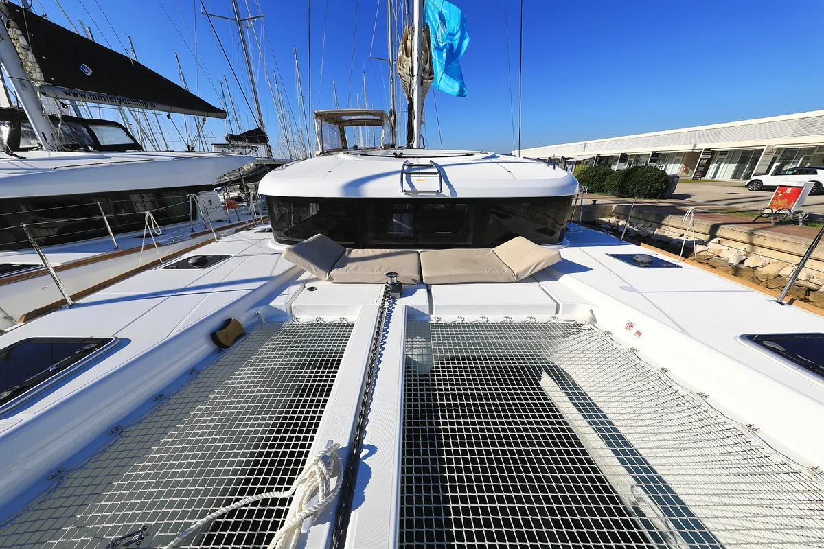 Exterior view of Gimme Kiss, a Lagoon 40 catamaran at Općina Sukošan, Croatia